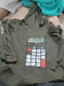 Olive Green Graphic Hoodie