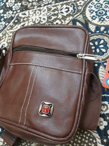Tycoon Brown Leather Crossbody Bag