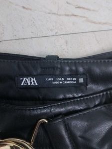 Black Faux Leather Mini Skirt