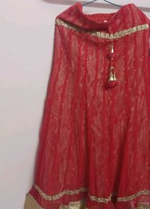 Red &amp; Gold Lehenga Choli Set