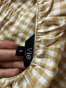 Gingham Ruffle Crop Top