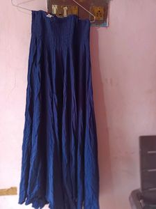 Navy Blue Elastic Skirt Palazza