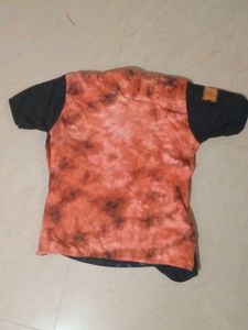 Orange &amp; Black Graphic Print Shirt