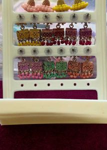 pair of 8 Assorted Peacock Design Earrings