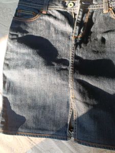 Denim Polo Mini Skirt