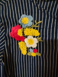 Max Floral Pure Cotton Ribbon Top Brand New