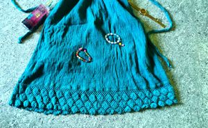TEAL SPAGHETTI STRAPS DRESS
