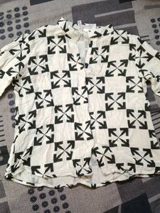 Patterned Button-Down Shirt