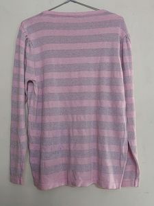 Roundneck Sweater With Stripe Pattern