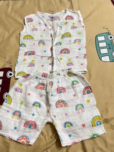 Muslin Cute Rainbow Baby Outfit