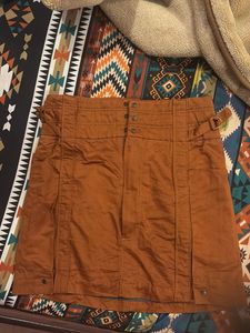 Copper Brown Casual Skirt