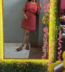 Red Printed Dress