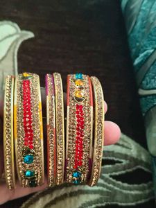 Sparkling multicolour lakh Bangle Set