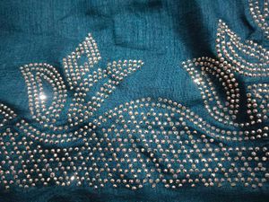 Elegant Teal Embellished Saree