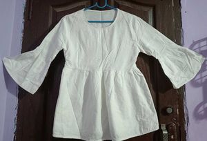 White Bell Sleeve Top