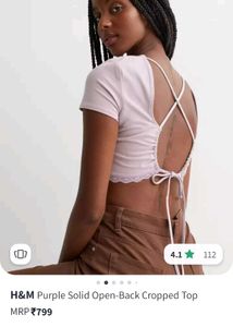 Pink Back Detailed Crop Top