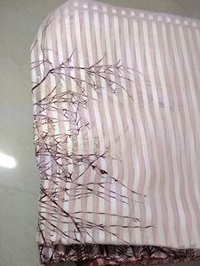 Striped Scarf with Tree Branch Design