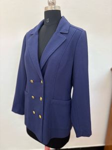 Navy Blue Double-Breasted Blazer