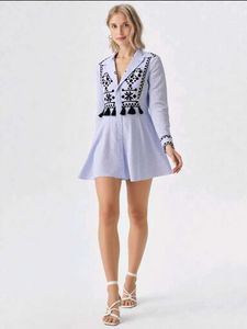 Embroidered Tassel Dress