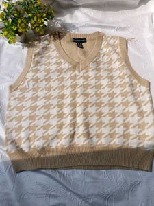 Imported Houndstooth Sweater Vest