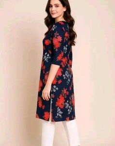 Plus Size Floral Printed Kurta