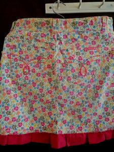 Floral Denim Mini Skirt