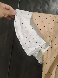 Polka Dot Layered Sleeve Top