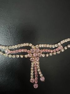 Pink And White Swaroski Set