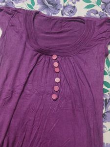 Purple Tunic Top with Buttons