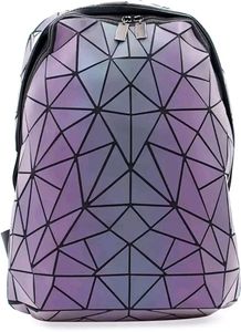 geometrical holographic luminous backpack