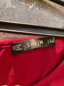 Red Sleeved Casual Dress