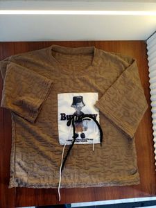 Textured Brown Tee