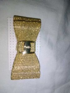 Gold Glitter Bow Hair Clip