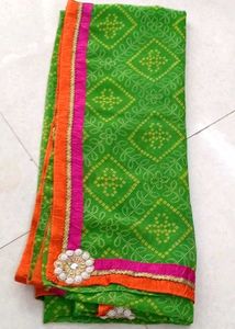Green Gujarati Patchwork Saree 🥻