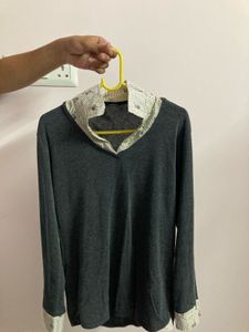 Stylish Grey Long Sleeve Tee