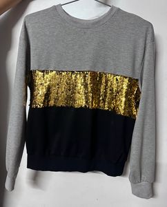 Shein Sequin Color Block Pullover