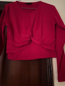 Red Long Sleeve Top