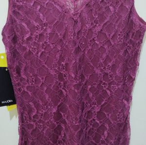 Majora Pink lace sleeveless top blouse