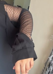 Elegant Black Sheer Sleeve Top