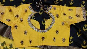 Elegant Yellow &amp; Black Saree