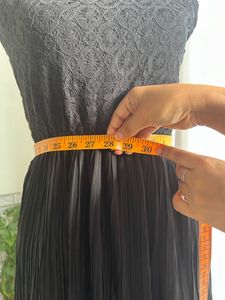 Black Long Bleated Dress