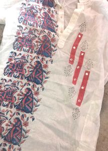 Sheer White Tunic with Ethnic Print
