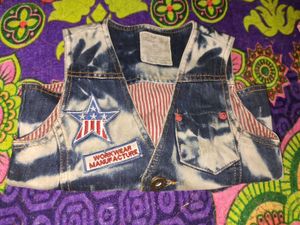 Sale🎊🎆🎄🎉Denim Vest with Patches