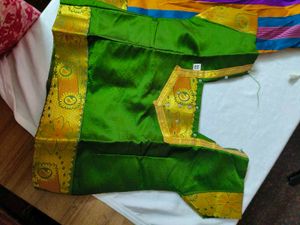 Green & Gold Sari Blouse