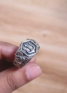 Statement Oxidised Silver Ring | Adjustable