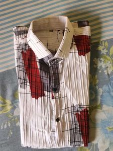 RED-WHITE Patterned Shirt XXL