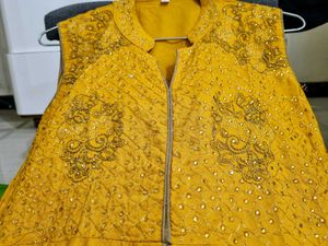 Embroidered Yellow Ethnic Dress