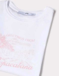 MANGO White Graphic Tee