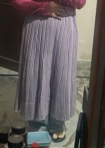 Striped Pleated Skirt