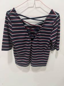 Striped Back Croptop by Nuon Westside